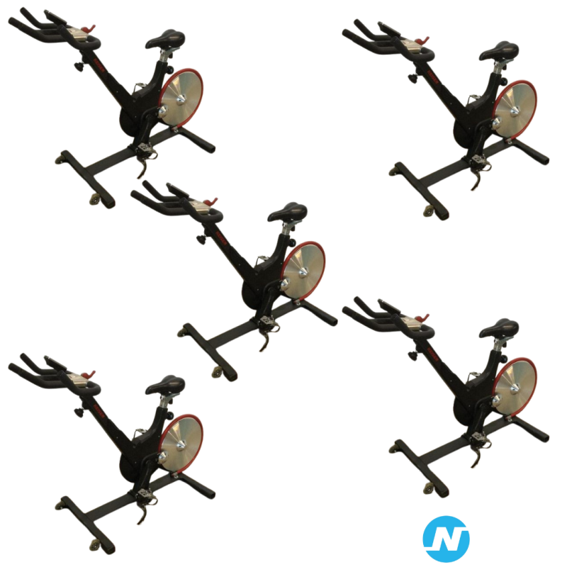 Lot de 5 vélos spinning Keiser M3i Bike - Rouge et noir
