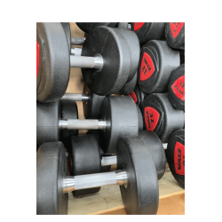 Lot d'haltères Ziva rouge 10 à 50 KG