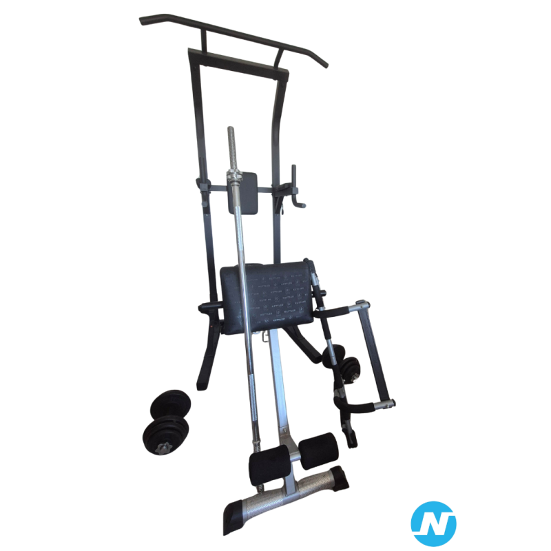 Home Gym complet – chaise romaine + banc + poids