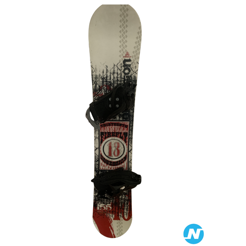 Snowboard Firefly "13ème anniversaire", taille 155, avec fixations et housse de transport