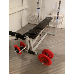 Ensemble Tapis de course + banc de musculation avec barre et poids + vélo elliptique + Stepper