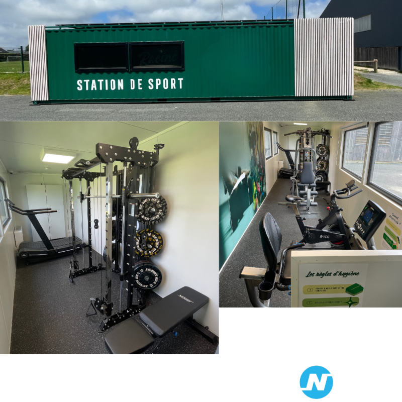 Station de sport en container aménagé