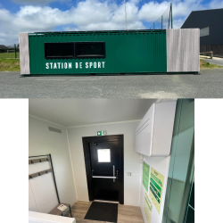 Station de sport en container aménagé
