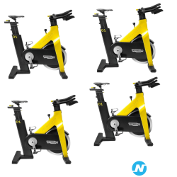 Lot 4 Vélos Indoor Cycling Technogym Group Cycle Ride Jaune & Noir - Reconditionnés