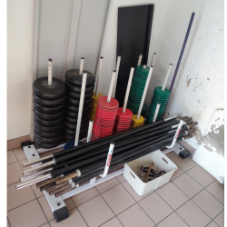 LOT BODY PUMP PROFESSIONNEL 23 POSTES COMPLET AVEC RACK