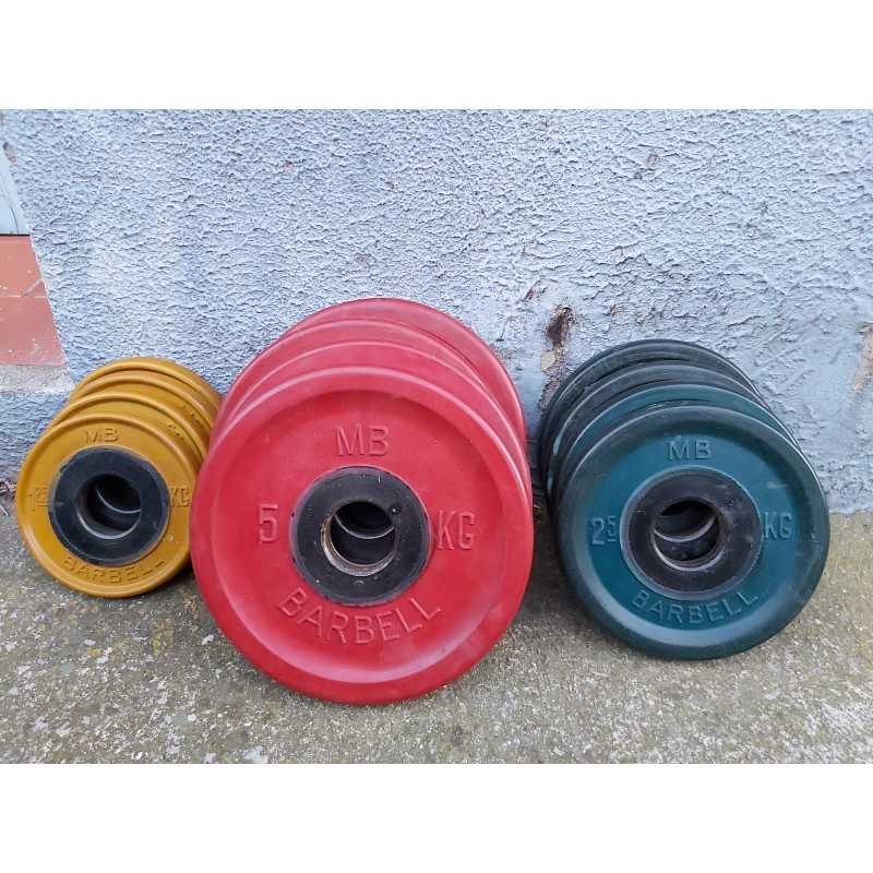 lot de 20 disques musculation caoutchouc