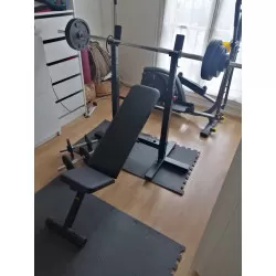 Banc musculation avec kit barre haltère 50kg
