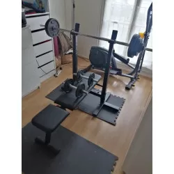 Banc musculation avec kit barre/haltère 50kg